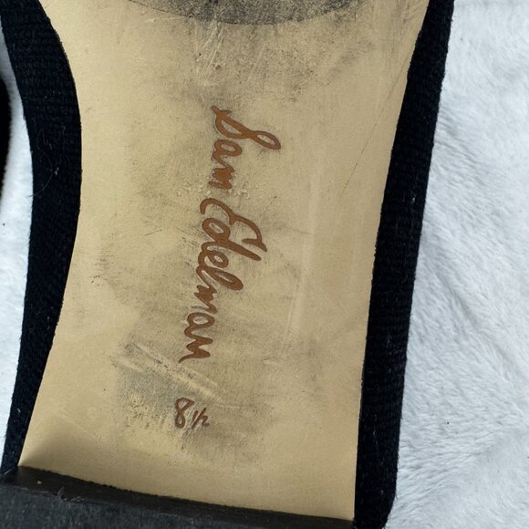 Sam Edelman New York Women's 8.5 Lavina Black Linen Buckle Square Toe Mule Slide - Picture 10 of 11